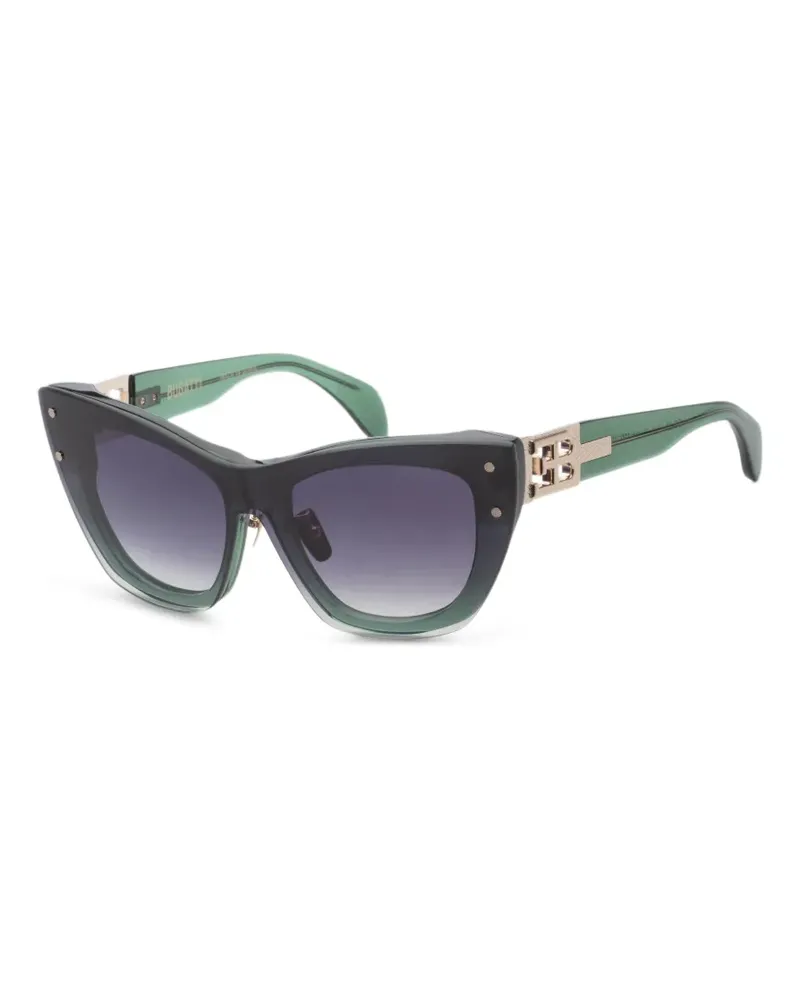 Bugatti Cat-Eye-Brille mit Logo-Schild - Grün Grün