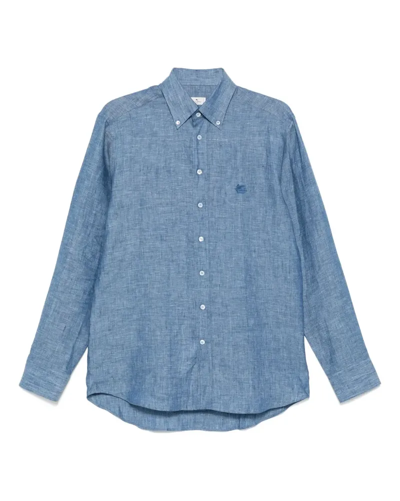 Etro Hemd aus Leinen - Blau Blau