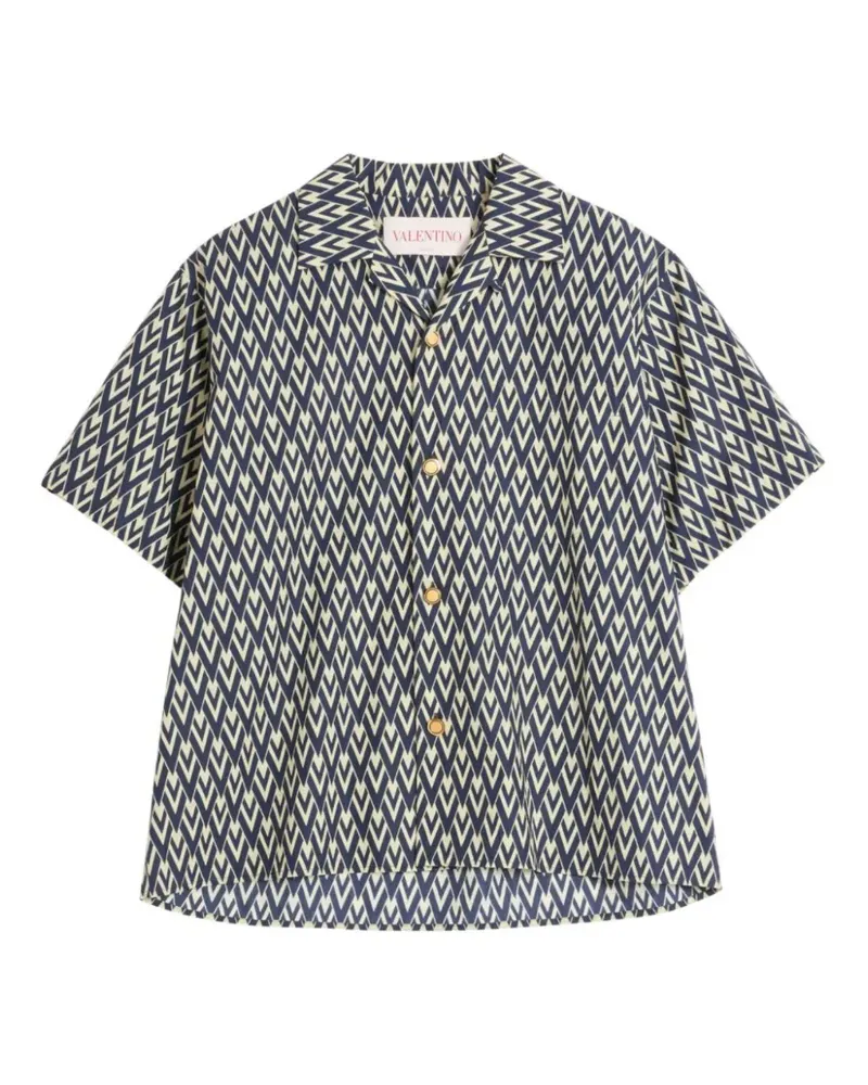 Valentino Garavani Bowlinghemd mit Print - Blau Blau
