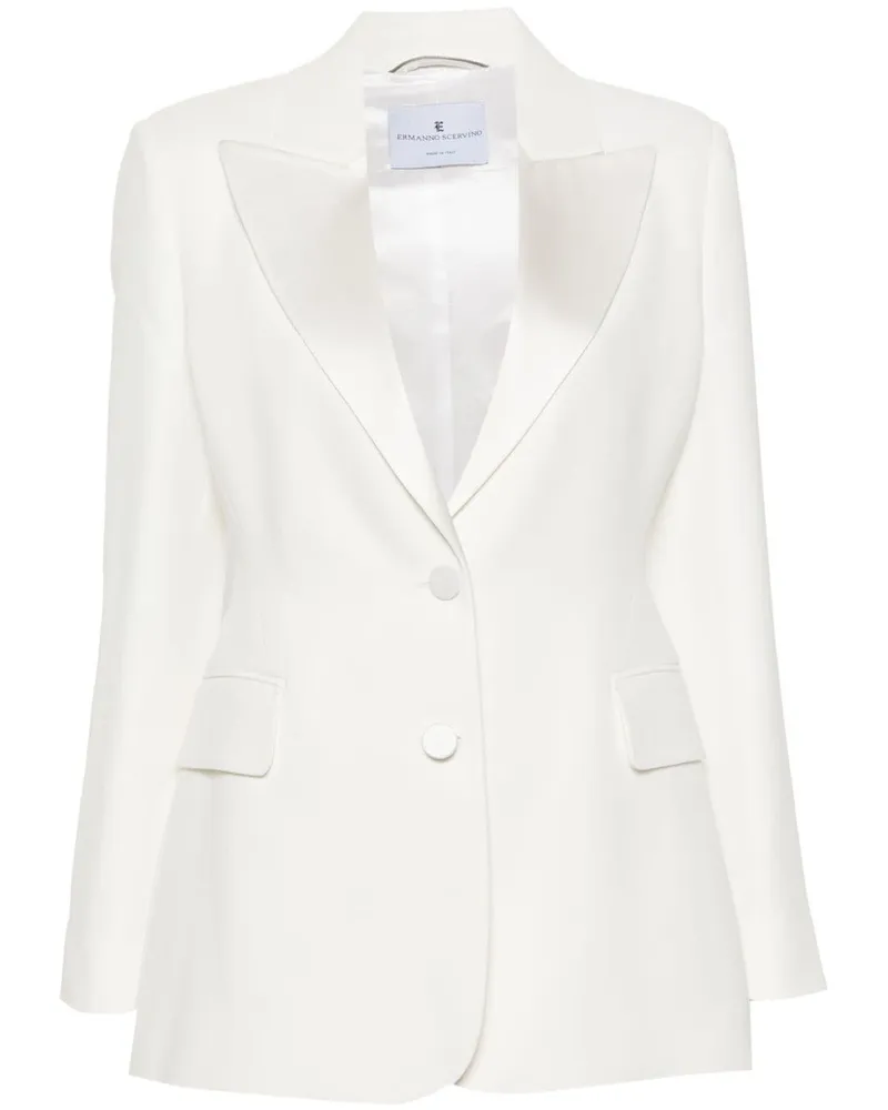 Ermanno Scervino Einreihiger Blazer aus Krepp Weiß