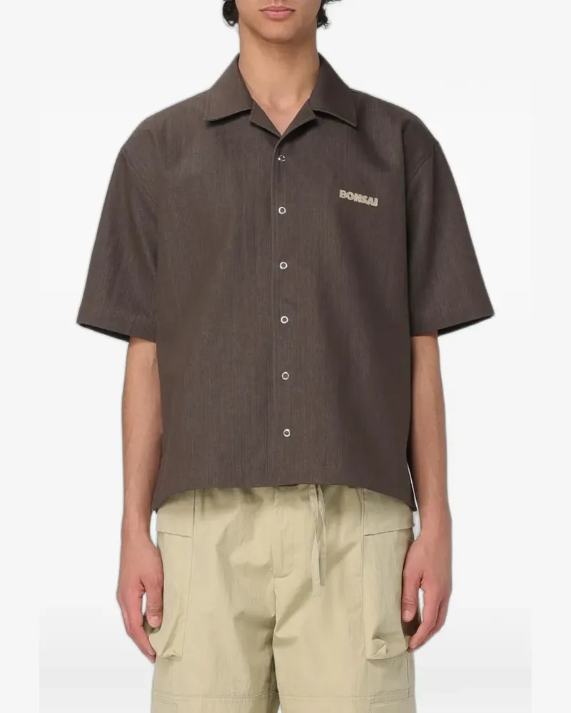 BONSAI logo-embroidered short-sleeve shirt - Braun Braun