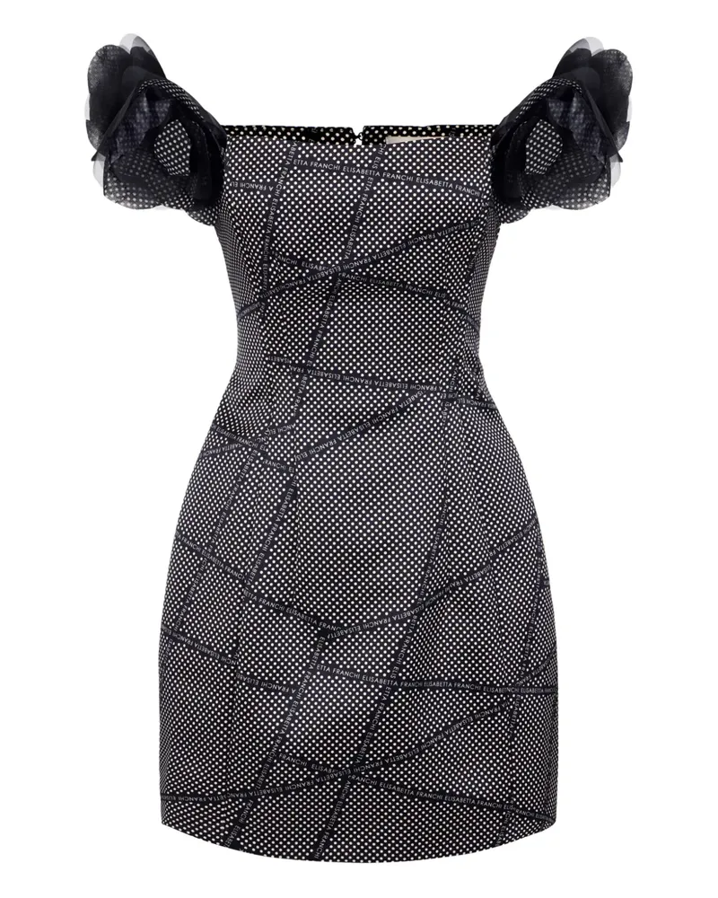 Elisabetta Franchi Cocktailkleid mit Polka Dots - Schwarz Schwarz