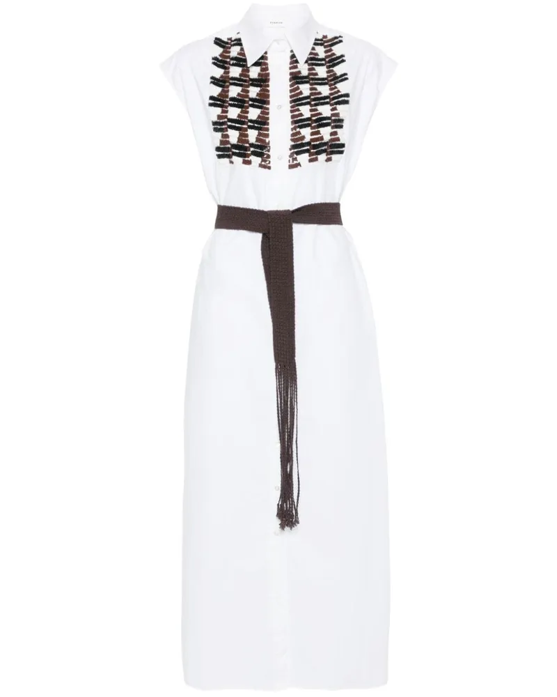 P.A.R.O.S.H. Hemdkleid mit Pailletten - Weiß Weiß