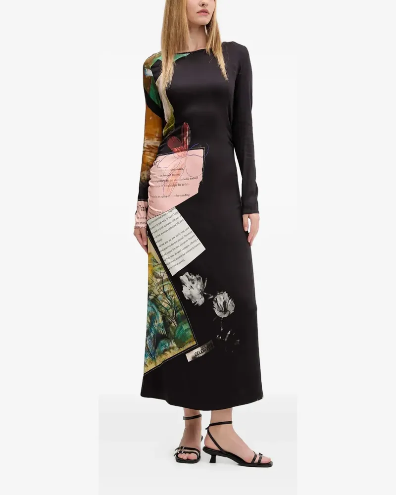 Desigual Kleid mit Print - Schwarz Schwarz