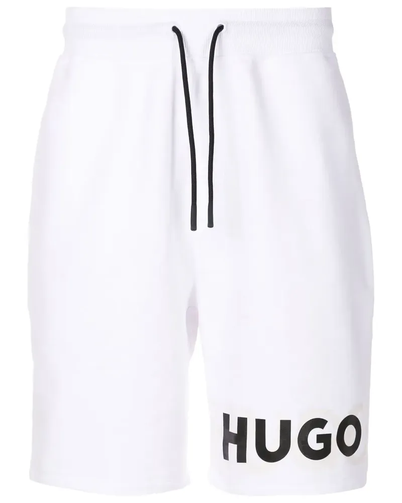 HUGO BOSS Joggingshorts mit Logo-Print - Weiß Weiß