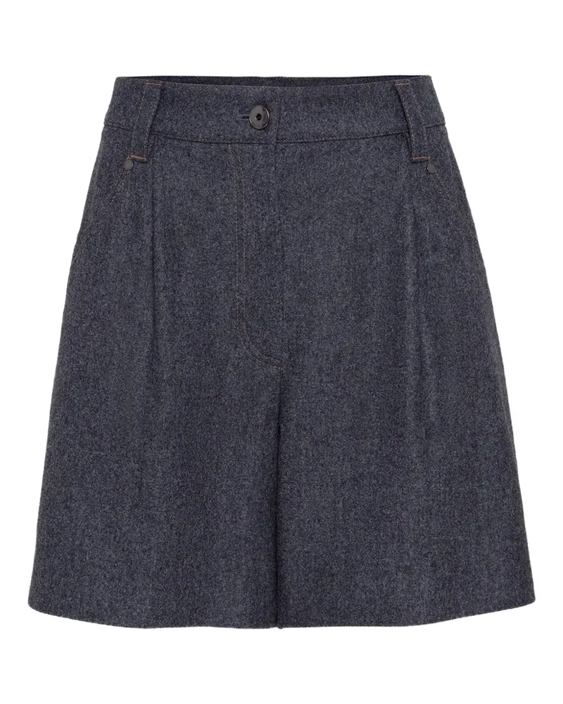 Brunello Cucinelli Knielange Shorts aus Schurwolle - Grau Grau