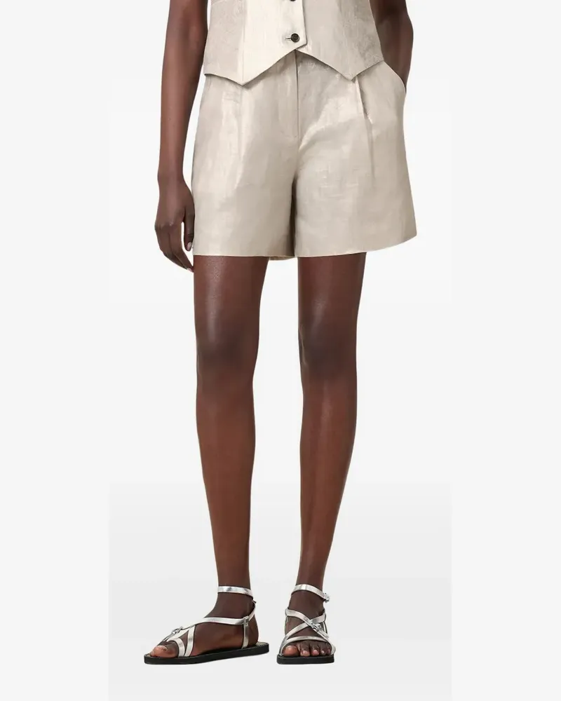 AllSaints Averie Shorts aus Leinen - Silber Silber
