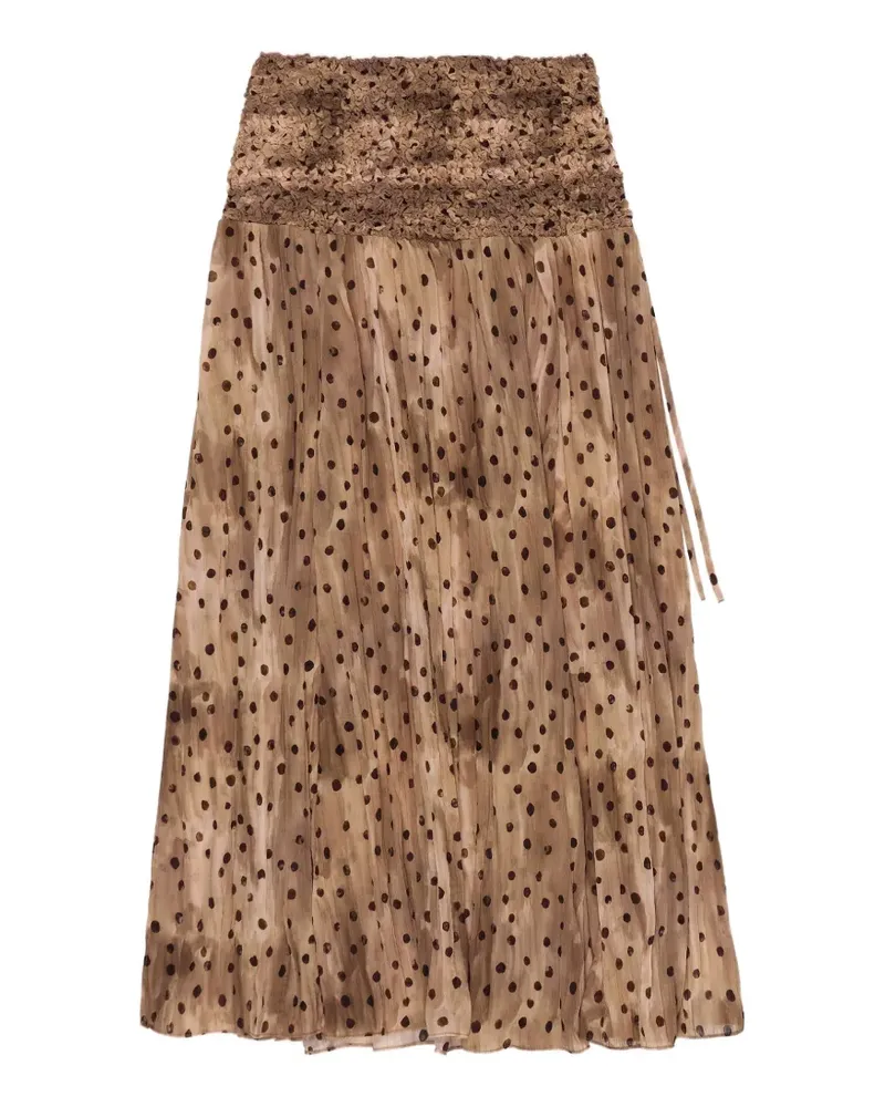 BIMBA Y LOLA Maxirock mit Polka Dots - Nude Nude