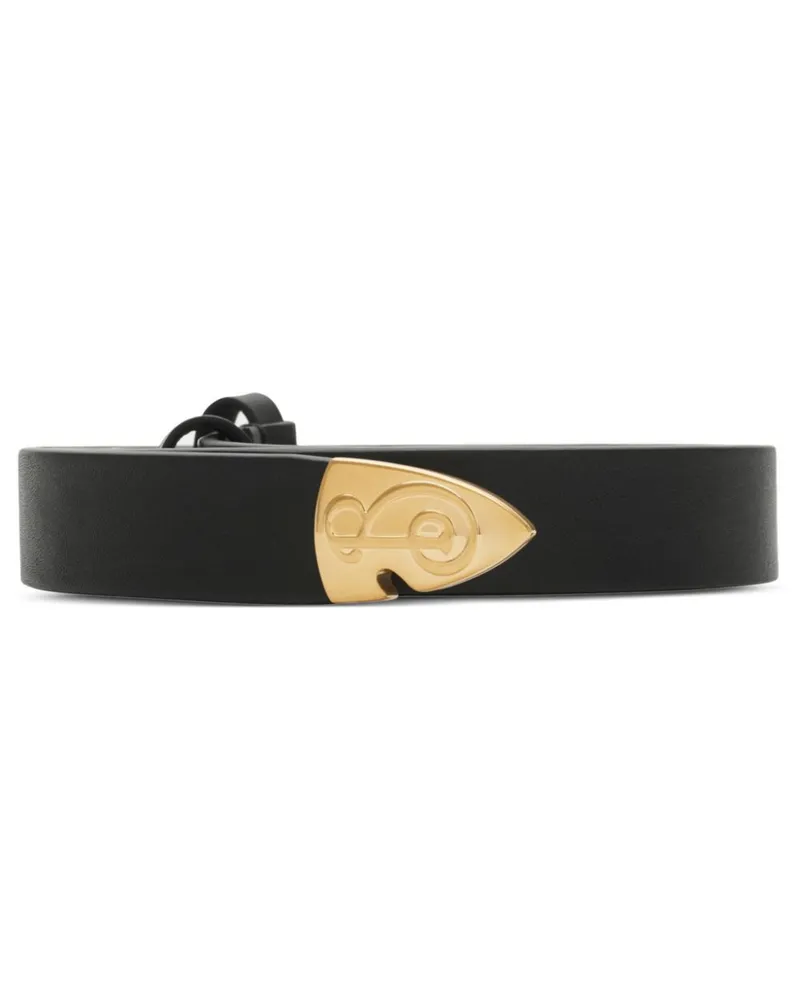 Burberry Thin Leather B Shield-Gürtel - Schwarz Schwarz