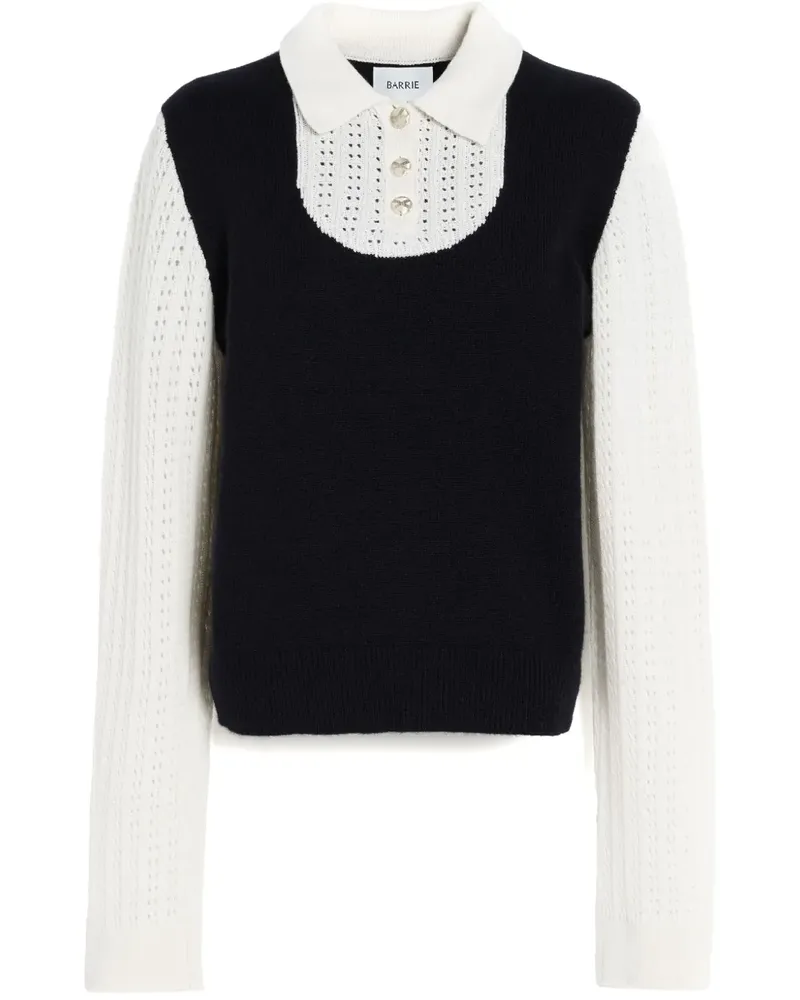 Barrie Pullover aus Kaschmir mit Poloshirtkragen - Schwarz Schwarz