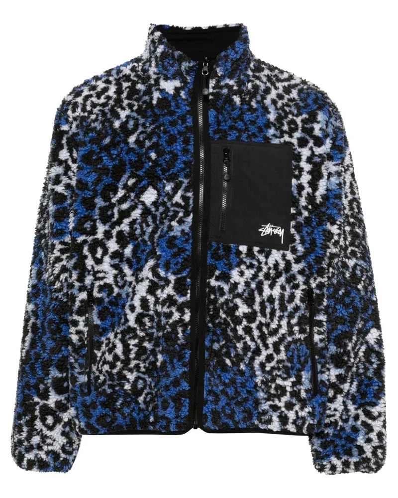 Stüssy Wendbare Fleecejacke Blau