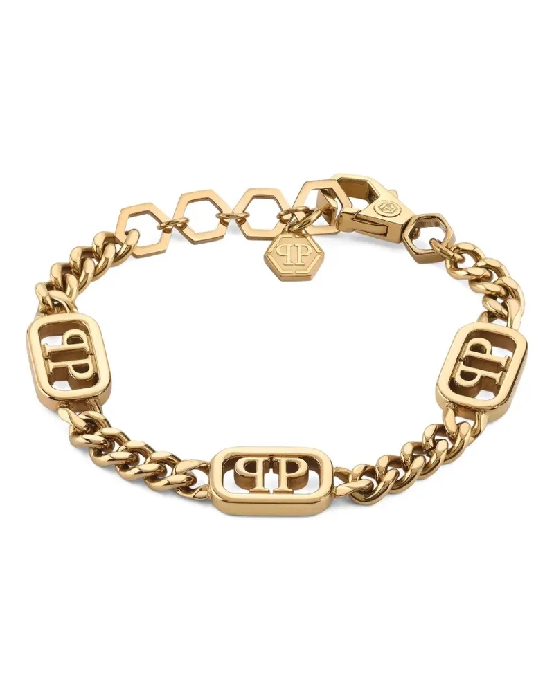 Philipp Plein Plein Lettering chain bracelet - Gold Gold