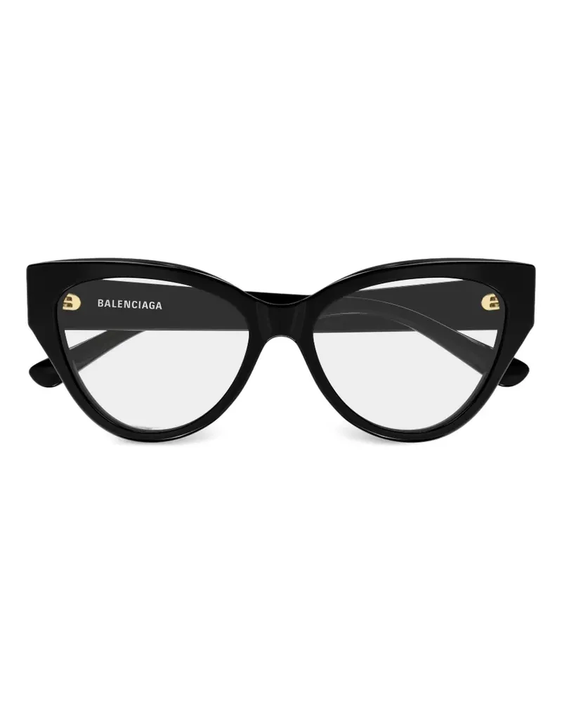 Balenciaga Cat-Eye-Brille mit Logo - Schwarz Schwarz