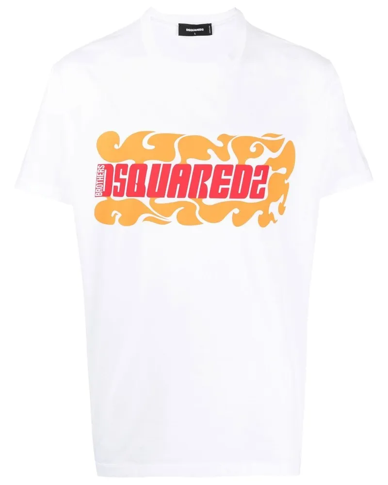 Dsquared2 T-Shirt mit Logo-Print - Weiß Weiß