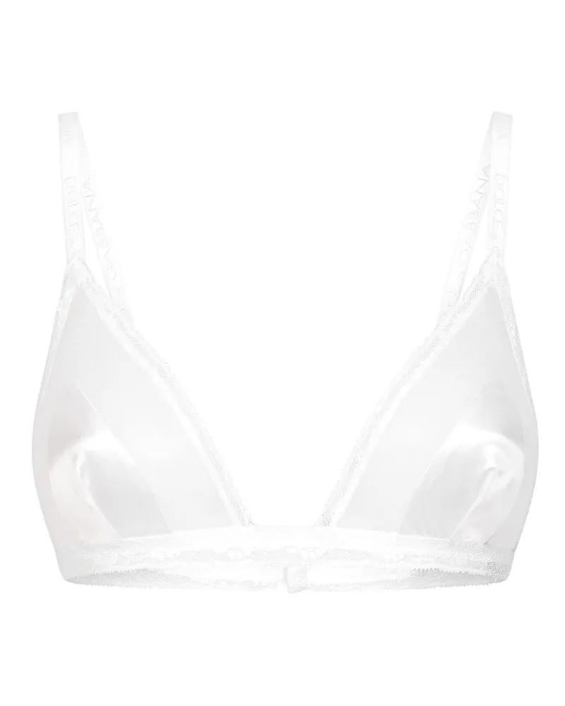 Dolce & Gabbana Triangel-BH mit Spitzeneinsatz - Weiß Weiß
