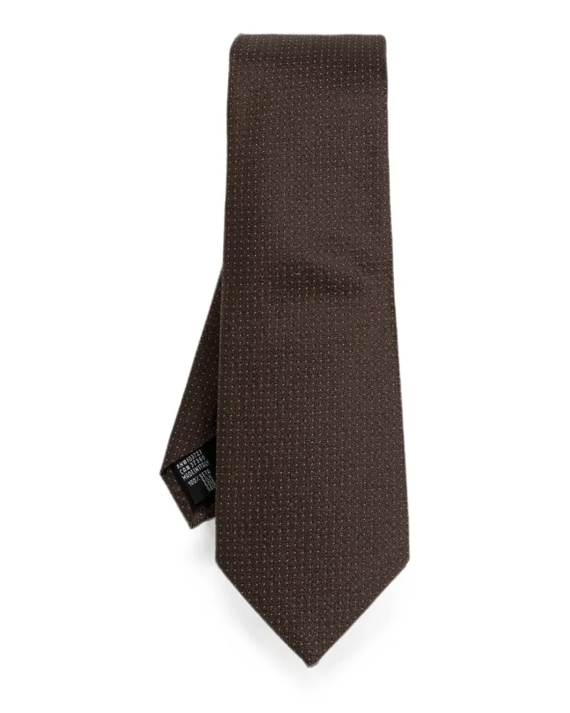 Giorgio Armani Krawatte mit Mikro-Muster - Braun Braun