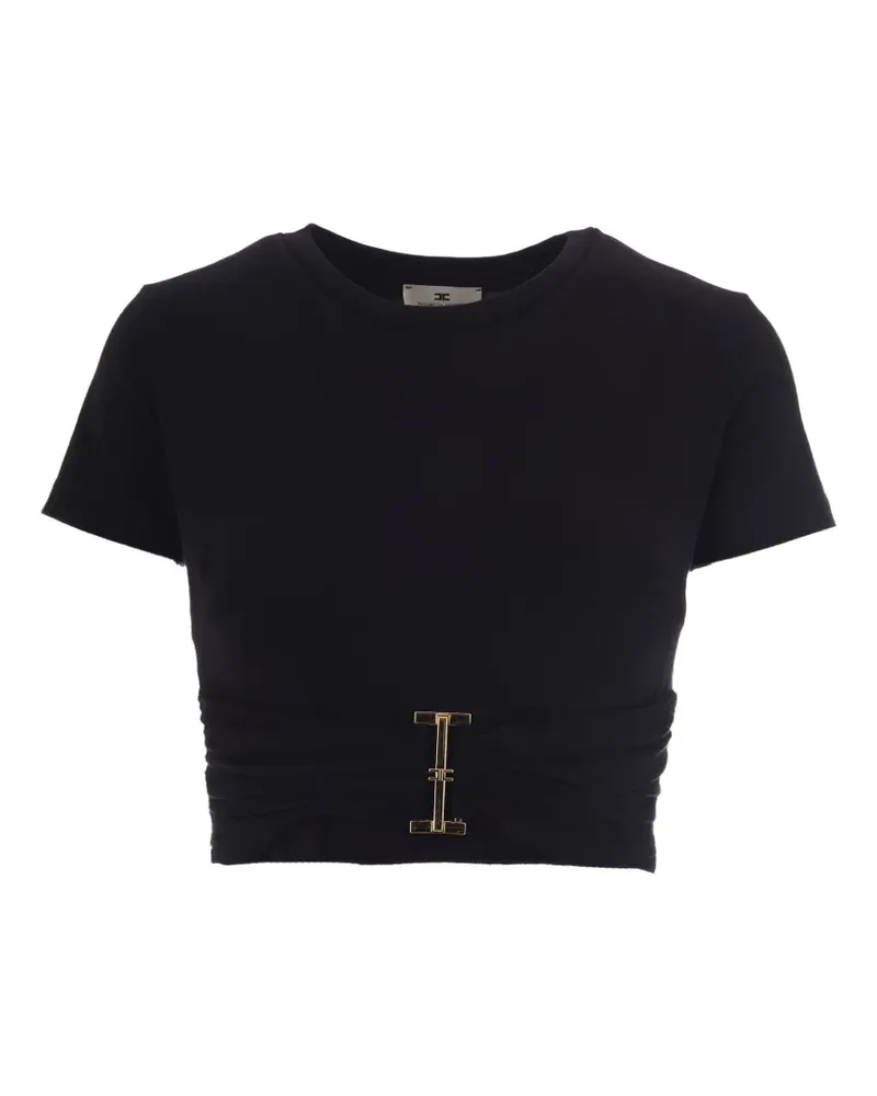 Elisabetta Franchi logo-plaque T-shirt - Schwarz Schwarz