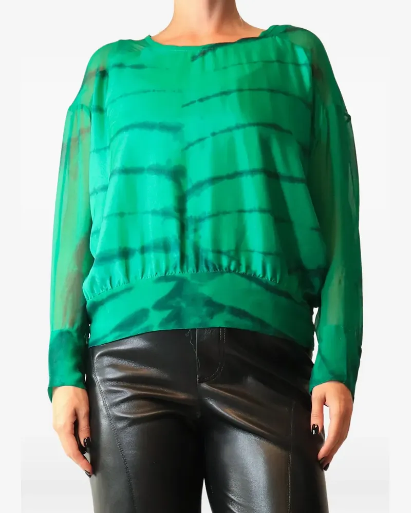 Raquel Allegra sheer tie-dye blouse - Grün Grün