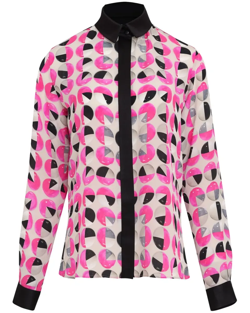 Gloria Coelho Seidenhemd mit grafischem Print - Rosa Rosa