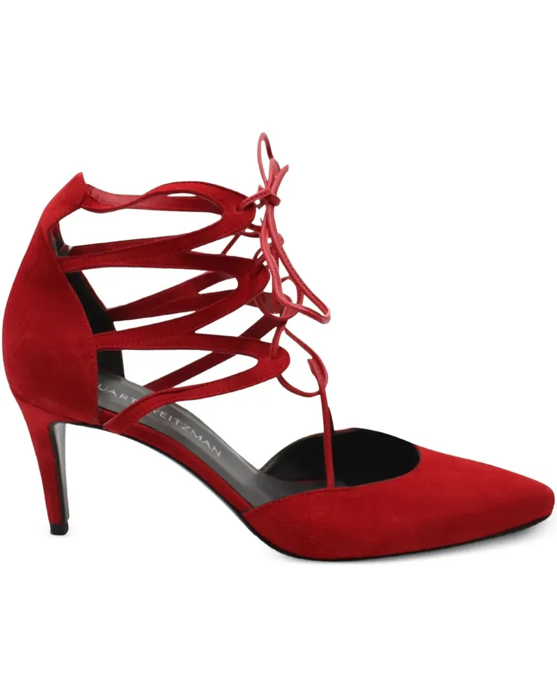 Stuart Weitzman lace-up leather heeled pumps - Rot Rot