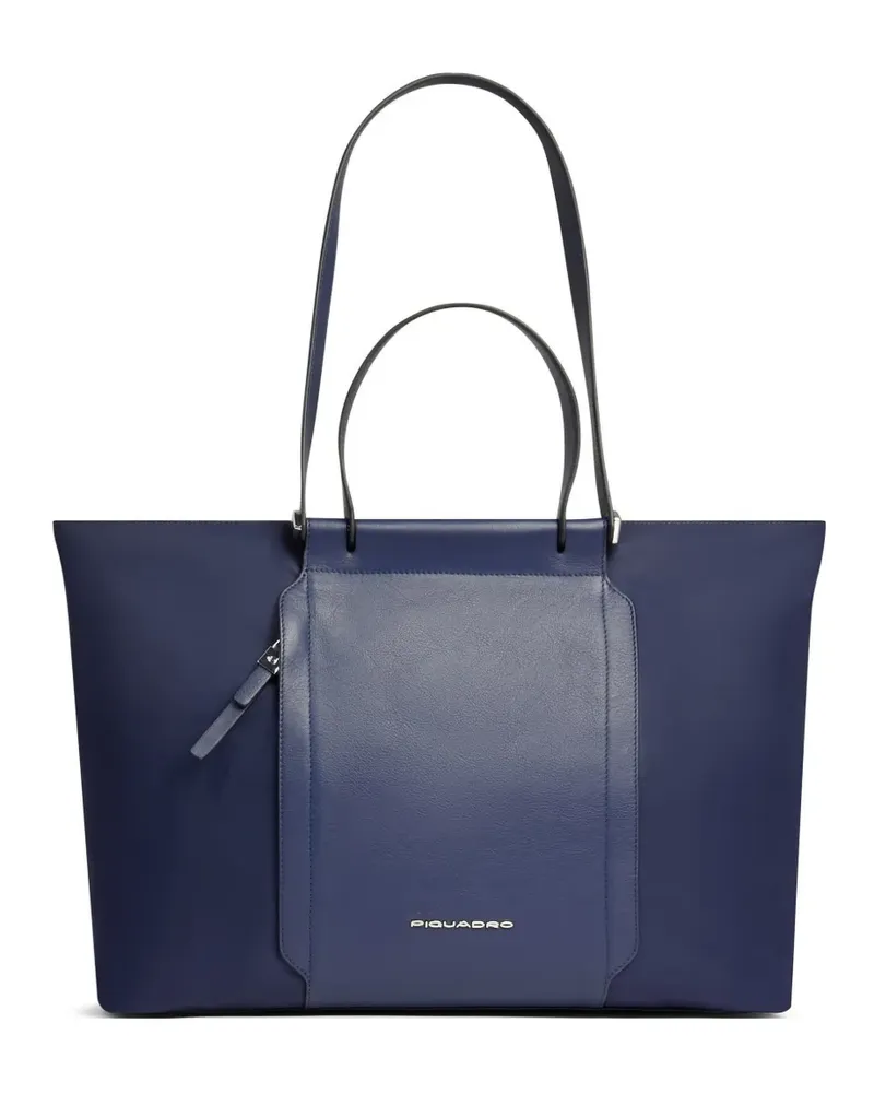 Piquadro Lyra zip laptop bag - Blau Blau