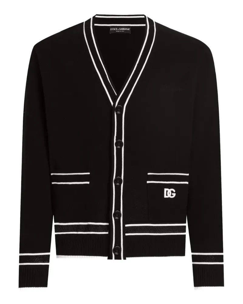 Dolce & Gabbana Cardigan aus Baumwoll-Piqué - Schwarz Schwarz
