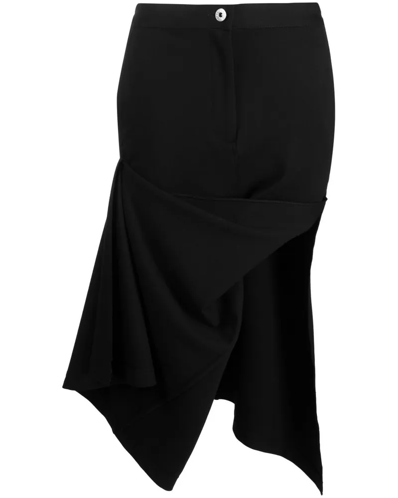 J.W.Anderson ASYMMETRIC DRAPED SKIRT Schwarz