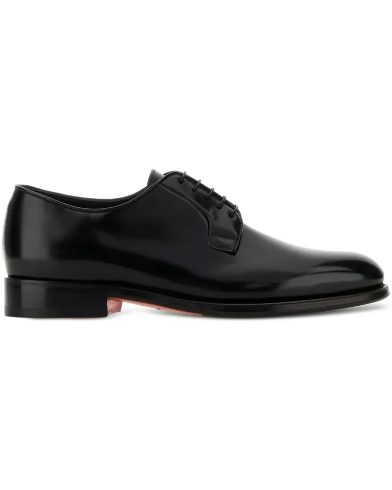 Santoni round-toe lace-up oxford shoes - Schwarz Schwarz