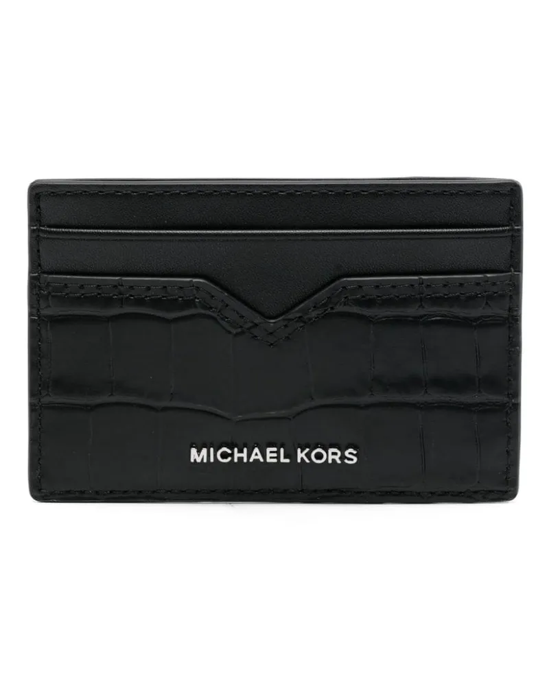 Michael Kors Kartenetui mit Kroko-Optik - Schwarz Schwarz