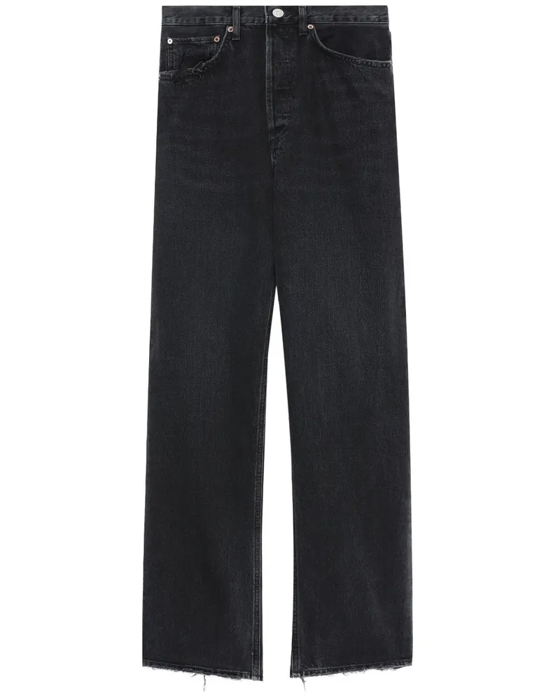 AGOLDE Halbhohe Wide-Leg-Jeans - Schwarz Schwarz