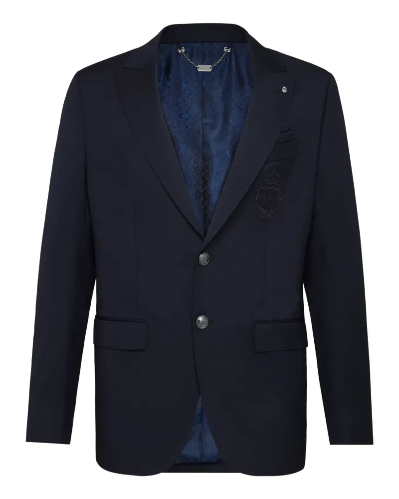 Billionaire Crest-embroidered blazer - Blau Blau