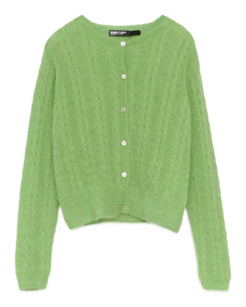 BIMBA Y LOLA Kastiger apfelgrüner Cardigan aus Mohär Grün