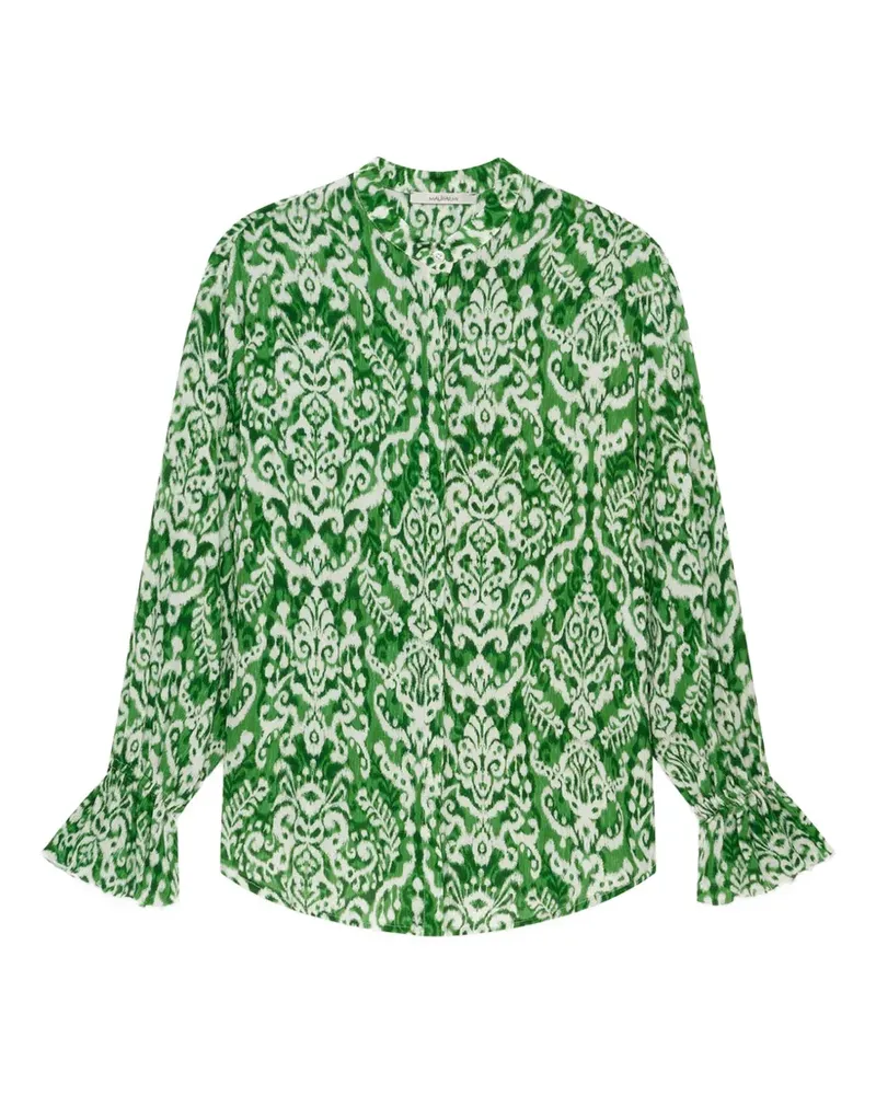 Maliparmi Dreamscape ikat-print ruffled shirt - Grün Grün