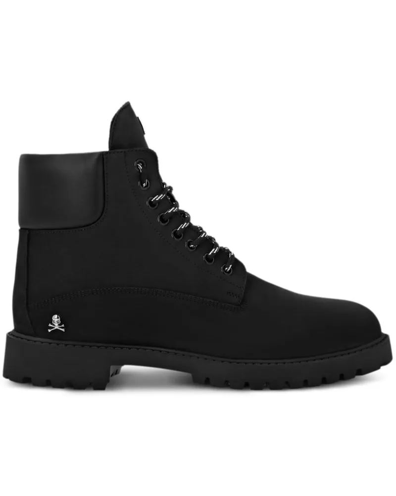 Philipp Plein Stiefel mit Logo-Schild - Schwarz Schwarz