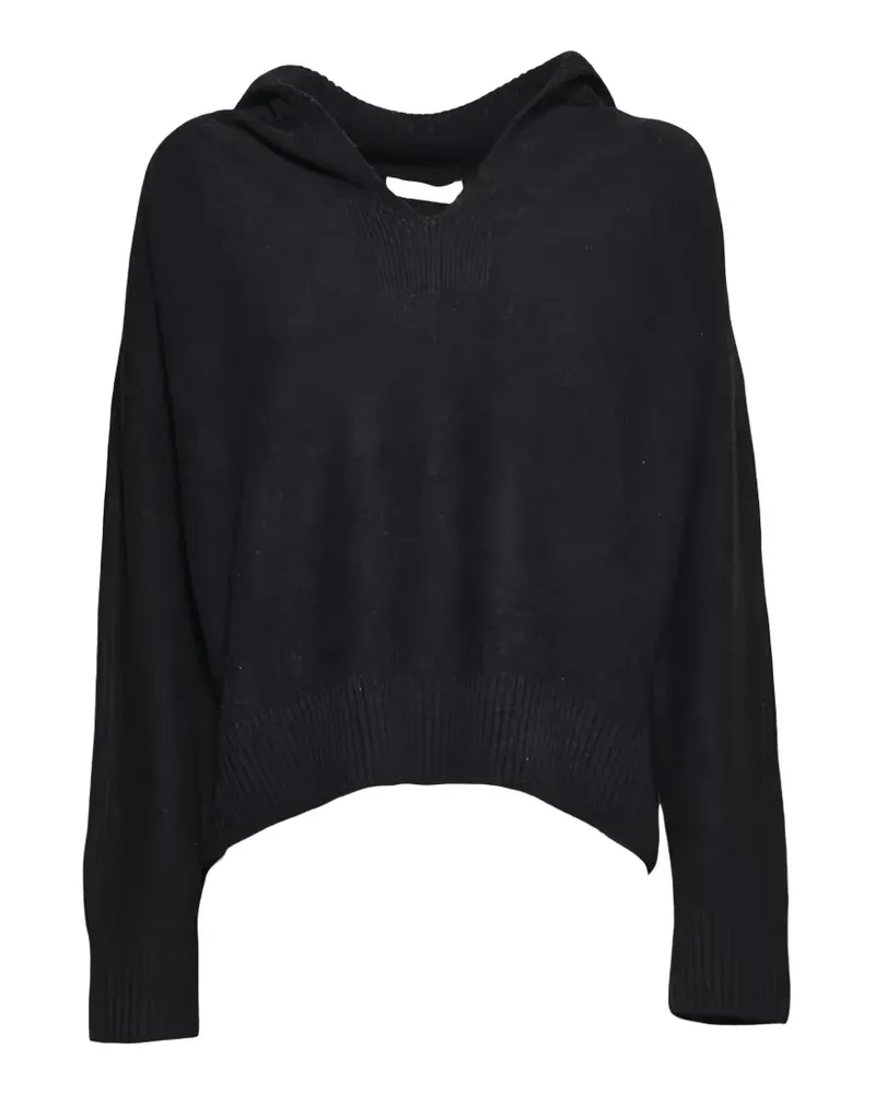 JcSophie fine-knit hooded sweater - Schwarz Schwarz