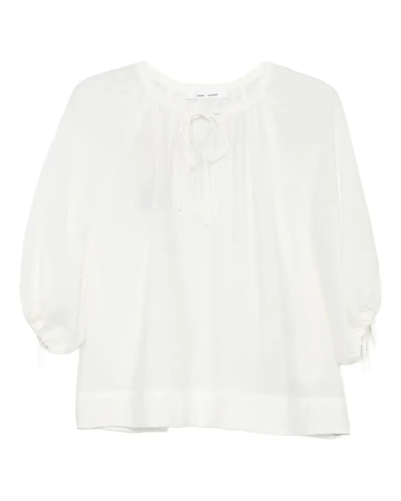 Samsøe & Samsøe Samateran tie-neckline blouse - Weiß Weiß