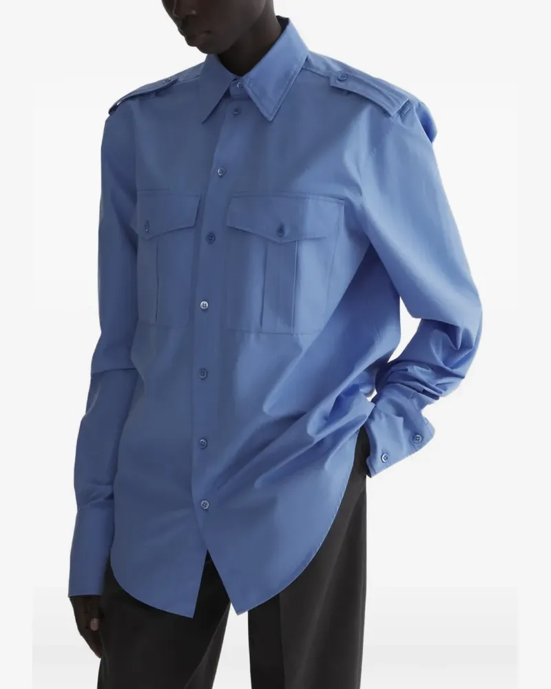 Thierry Mugler Military Hemd - Blau Blau