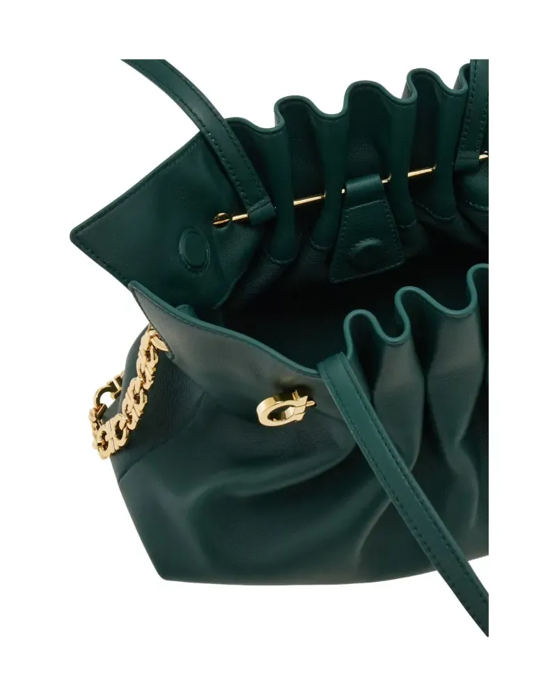 Ferragamo ruched-detail shoulder bag - Grün Grün