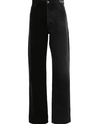 Maison Margiela Halbhohe Straight-Leg-Jeans Schwarz