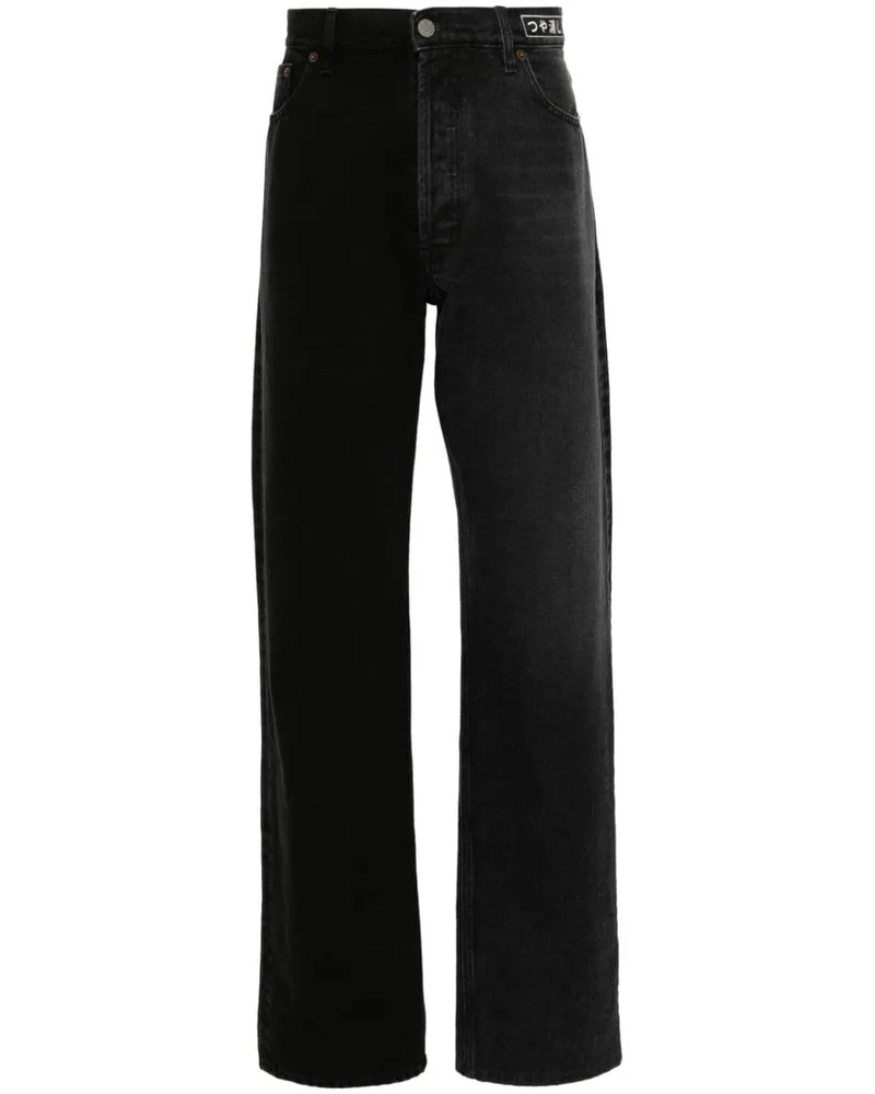 Maison Margiela Halbhohe Straight-Leg-Jeans Schwarz