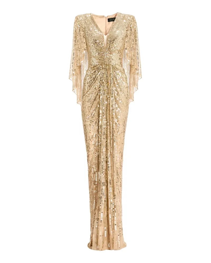 Jenny Packham Carrie V-neck dress - Gold Gold