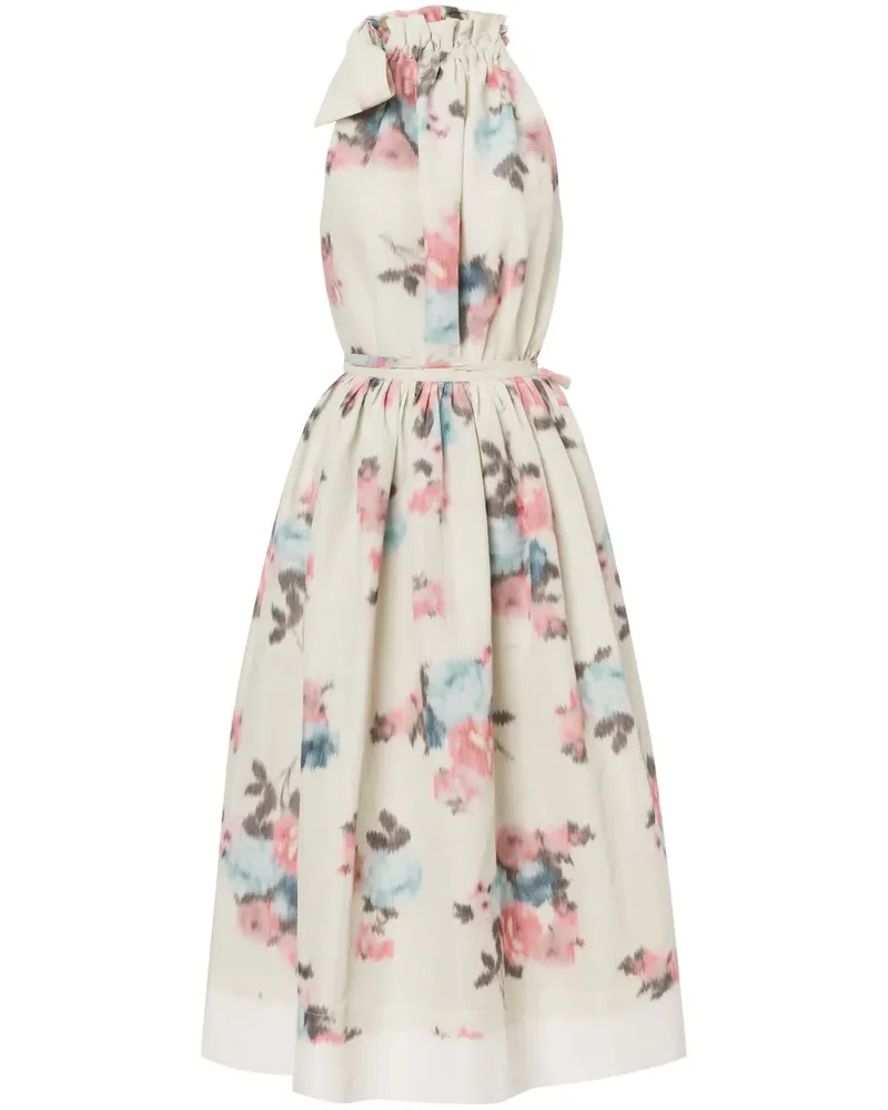 Philosophy Di Lorenzo Serafini Neckholder-Kleid mit Blumen-Print - Nude Nude