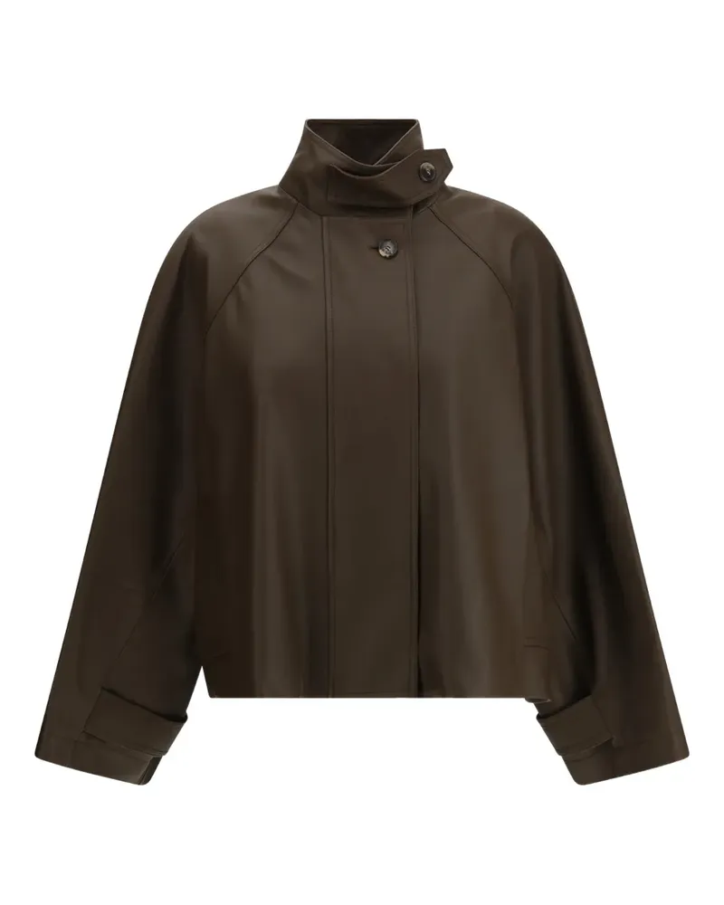Loewe leather short parka - Braun Braun
