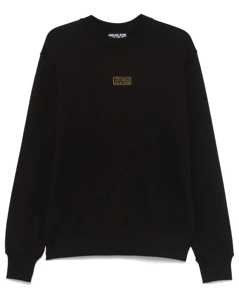 Versace Jeans Sweatshirt mit Logo-Schild - Schwarz Schwarz