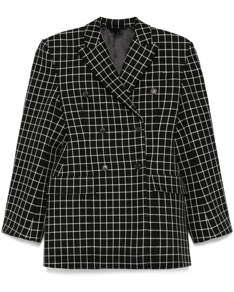 WARDROBE.NYC Sakko mit Karomuster - Schwarz Schwarz