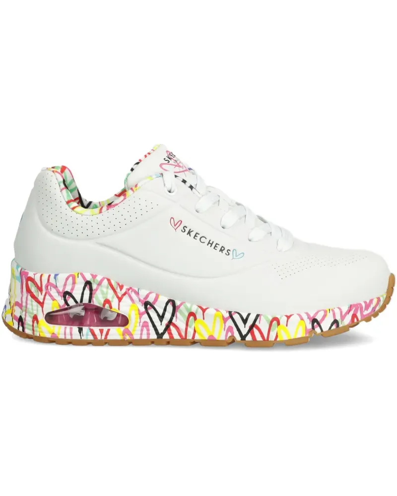 Skechers x JGoldcrown Uno Loving Love Sneakers mit Herz-Print - Weiß Weiß