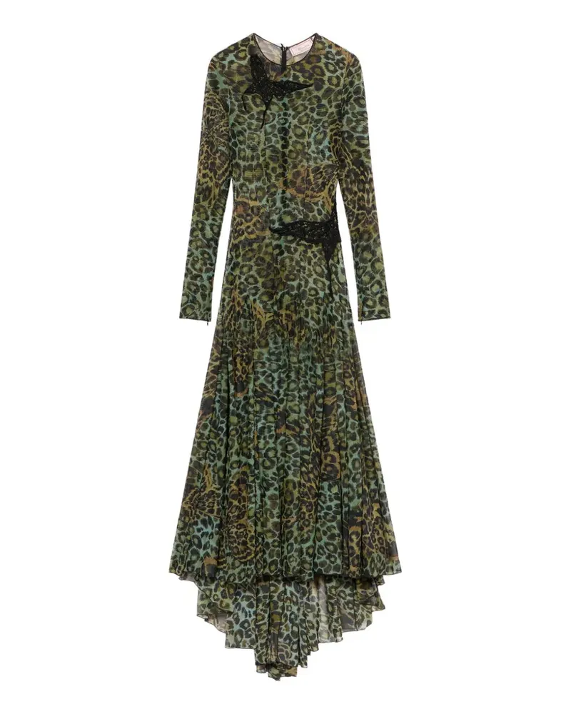 Blumarine lace leopard-print dress - Grün Grün