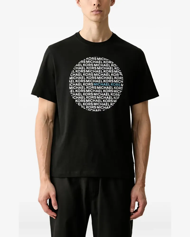 Michael Kors cotton jersey T-shirt with circular logo - Schwarz Schwarz