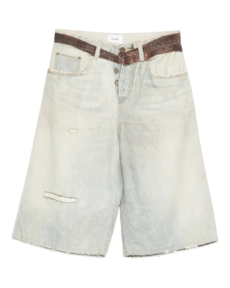 Haikure Shorts mit Print-Gürtel - Blau Blau