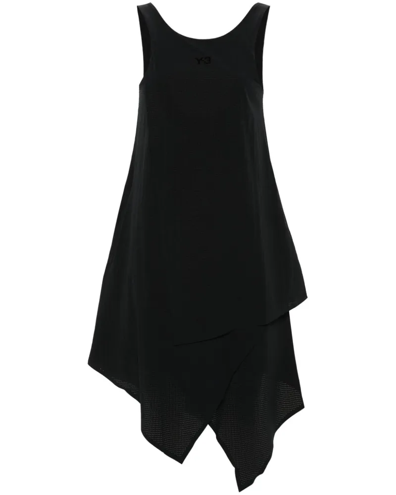 Y-3 Asymmetrisches Kleid Schwarz